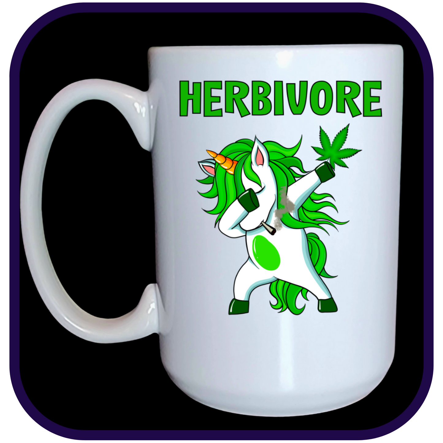 Herbivore - Cannabis Smoking Unicorn - 15oz Ceramic Mug